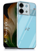For Ai+ Nova 5G Back Cover ( Silicone Clear Shockproof Case with Camera Protection and Dust Plugs | Transparent)