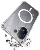 For Vivo V60 | Vivo T4 Pro Back Cover Shockproof Crystal-Clear (Magsafe Wireless Support | Drop & Camera Protection | Hard Polycarbonate)