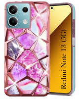 For Xiaomi Redmi Note 13 5G Back Cover Case (Dual Design Glitter Sparkle and Detachable Diamond Print Case | Soft and Flexible)