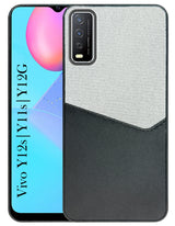For Vivo Y12s | Y11s | Y12G Back Cover Case (Dual PU Leather Stitch | Professional Minimalist | Soft and Flexible)
