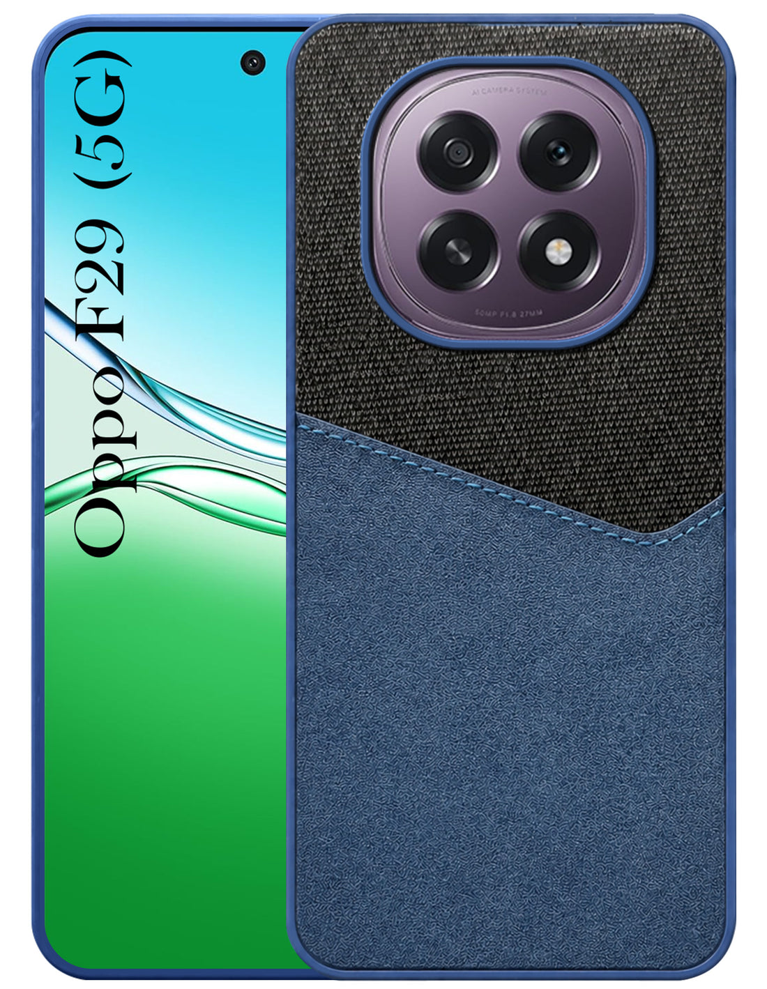 For Oppo F29 Back Cover Case (Dual PU Leather Stitch | Professional Minimalist | Soft and Flexible)