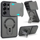 For Samsung Galaxy S25 Ultra Back Case Cover Metallic (Hybrid Armor Kickstand | Sliding Shutter Camera Protection | MagSafe Compatible)