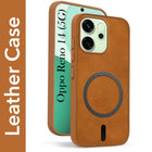 For Oppo Reno14 5G | Oppo Reno 14 5G Back Cover Case Leather Finish (MagSafe Compatible Wireless Charging | Soft Touch | Camera Bump Protection)