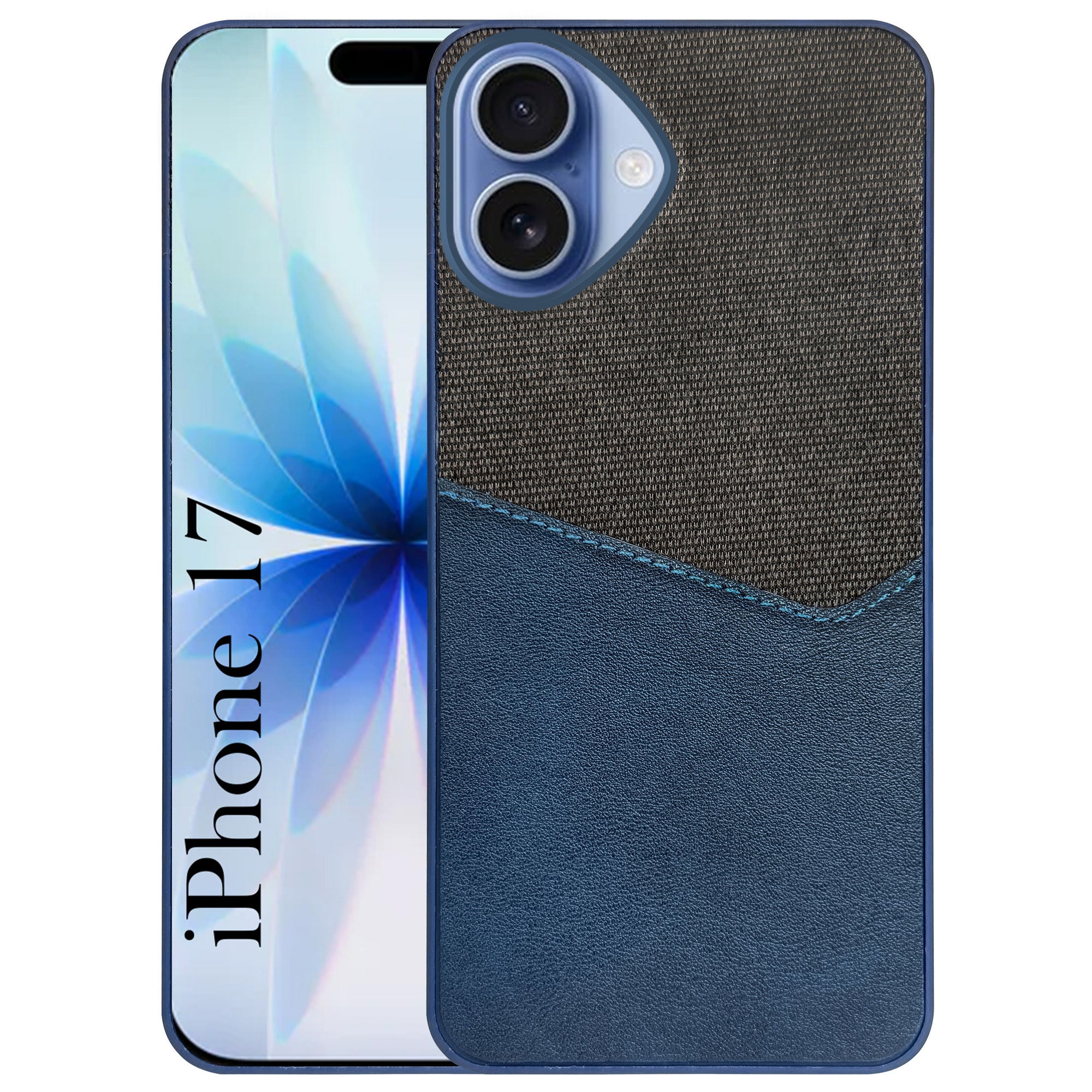For Apple iPhone 17 Back Cover Case (Dual PU Leather Stitch | Professional Minimalist | Soft and Flexible)