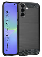 For Samsung Galaxy A36 5G Back Cover Case (Hybrid Armor Case | Carbon Fiber Shockproof | Soft and Flexible | Black )