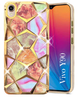 For Vivo Y90 Back Cover Case (Dual Design Glitter Sparkle and Detachable Diamond Print Case | Soft and Flexible)