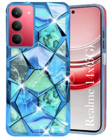 For Realme 14X Back Cover Case Girls (Dual Design Glitter Sparkle and Detachable Diamond Print Case | Soft and Flexible)