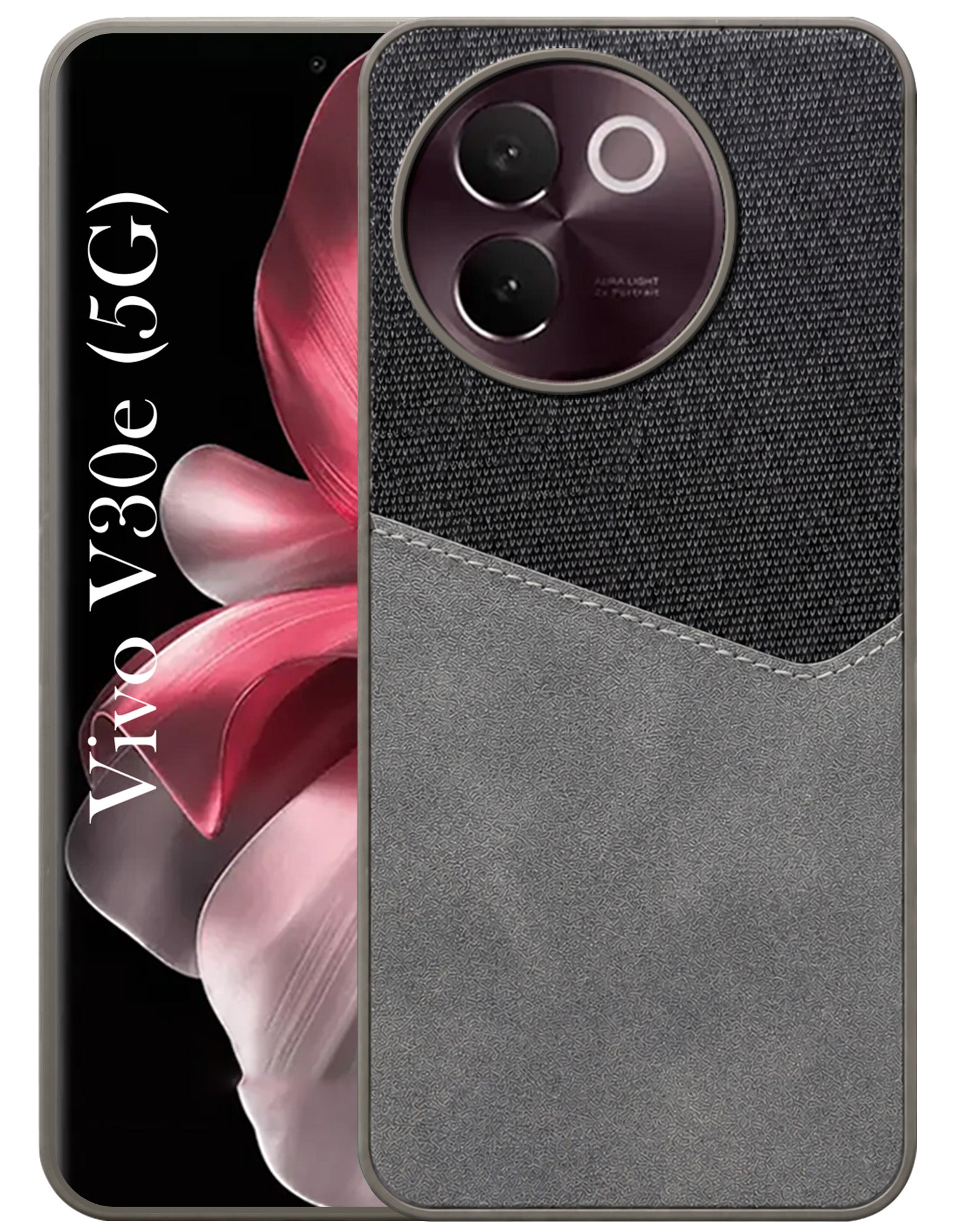 For Vivo V30e 5G Back Cover Case (Dual PU Leather Stitch | Professional Minimalist | Soft and Flexible)