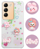 For Vivo Y200e Back Cover Case (3D Cute Cartoons | Hard Back Side Soft | Matte Premium Finish | HD Printing)