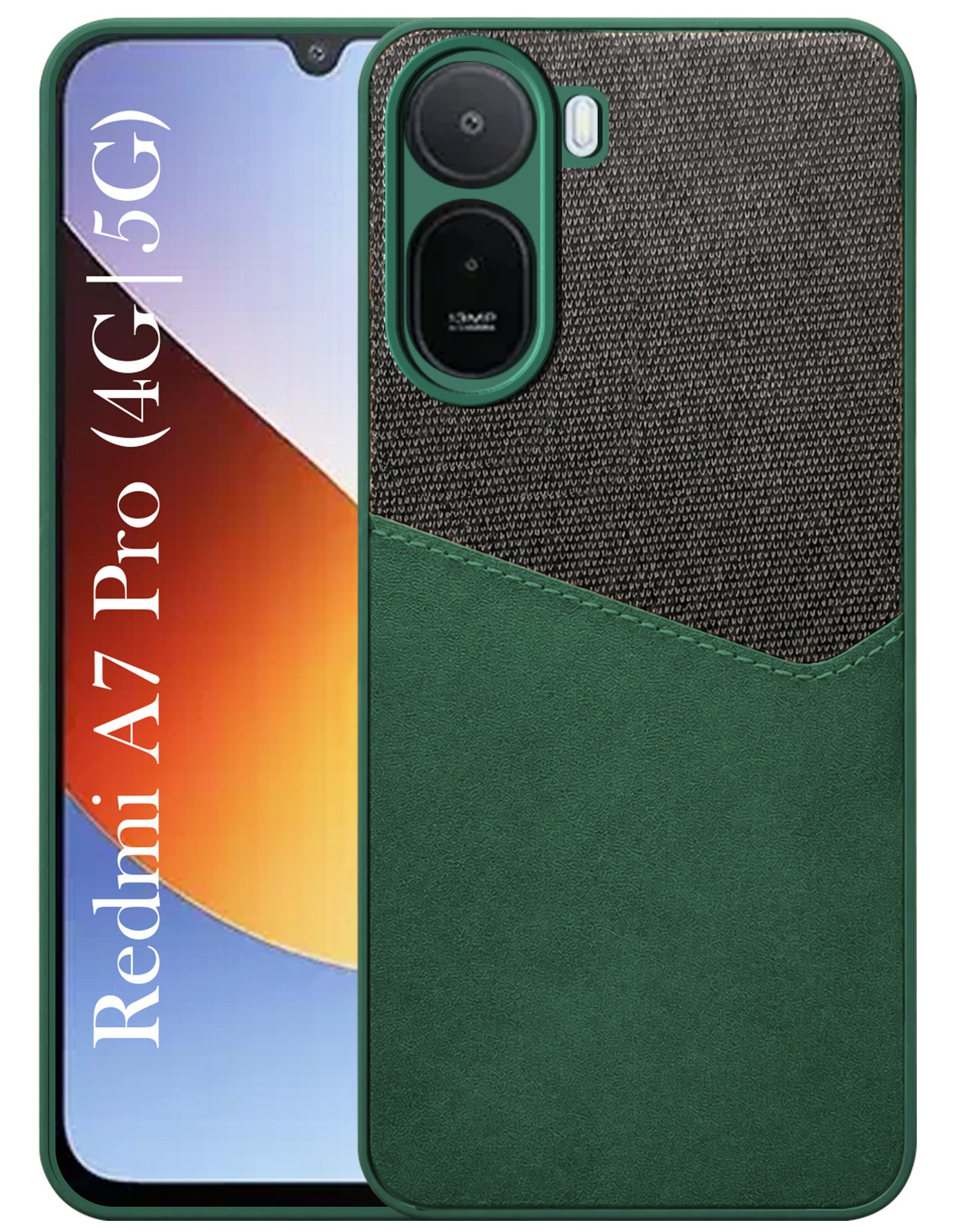 For Redmi A7 Pro 5G Back Cover Case (Dual PU Leather Stitch | Professional Minimalist | Soft and Flexible)