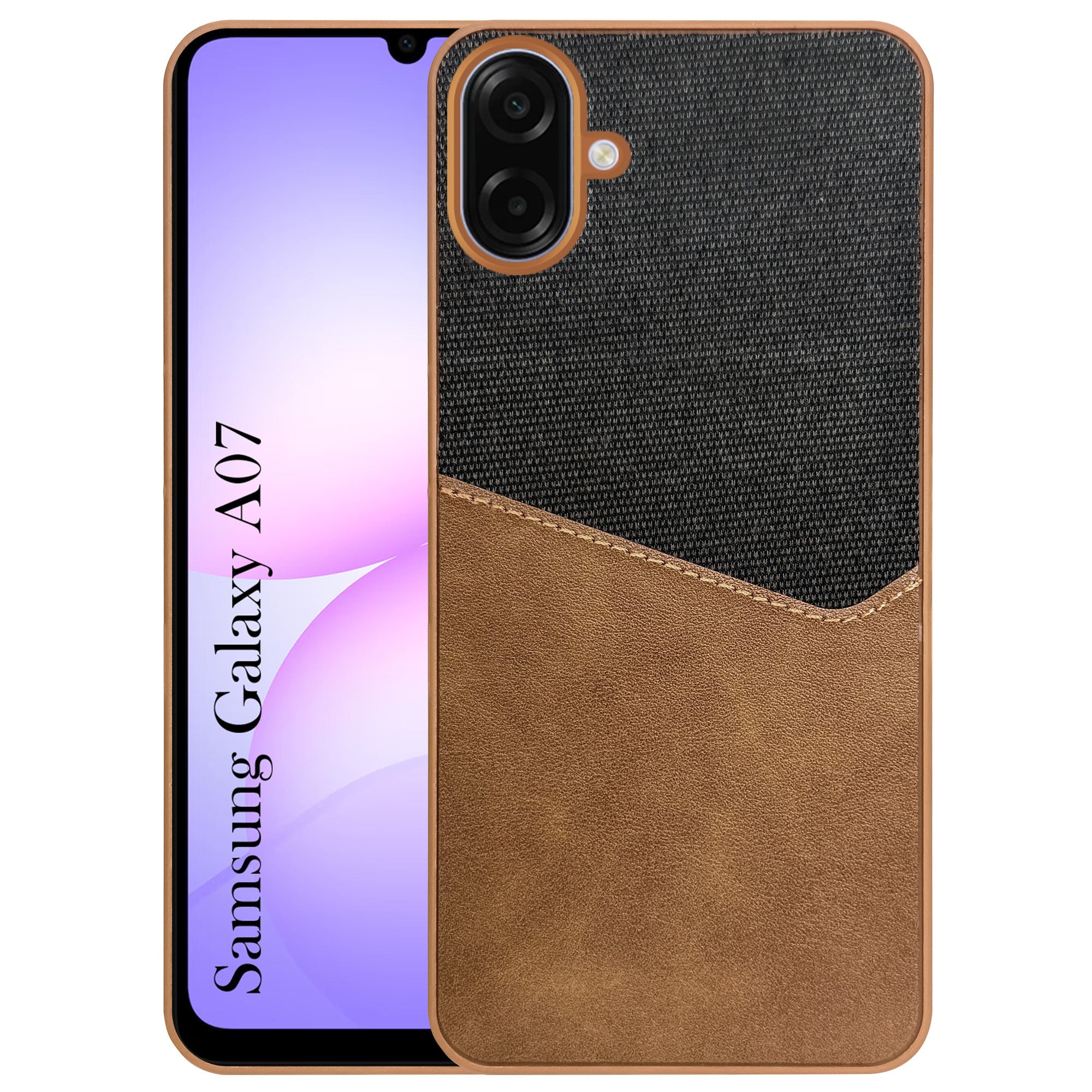 For Samsung Galaxy A07 5G Back Cover Case (Dual PU Leather Stitch | Professional Minimalist | Soft and Flexible)