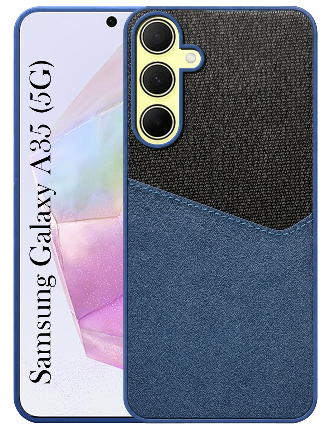For Samsung Galaxy A35 Back Cover Case (Dual PU Leather Stitch | Professional Minimalist | Soft and Flexible)