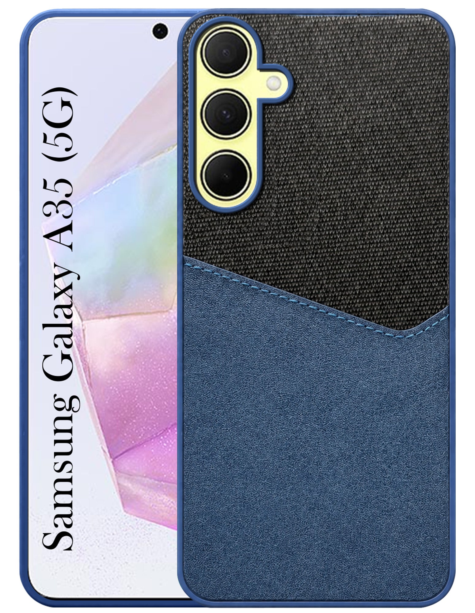 For Samsung Galaxy A35 Back Cover Case (Dual PU Leather Stitch | Professional Minimalist | Soft and Flexible)