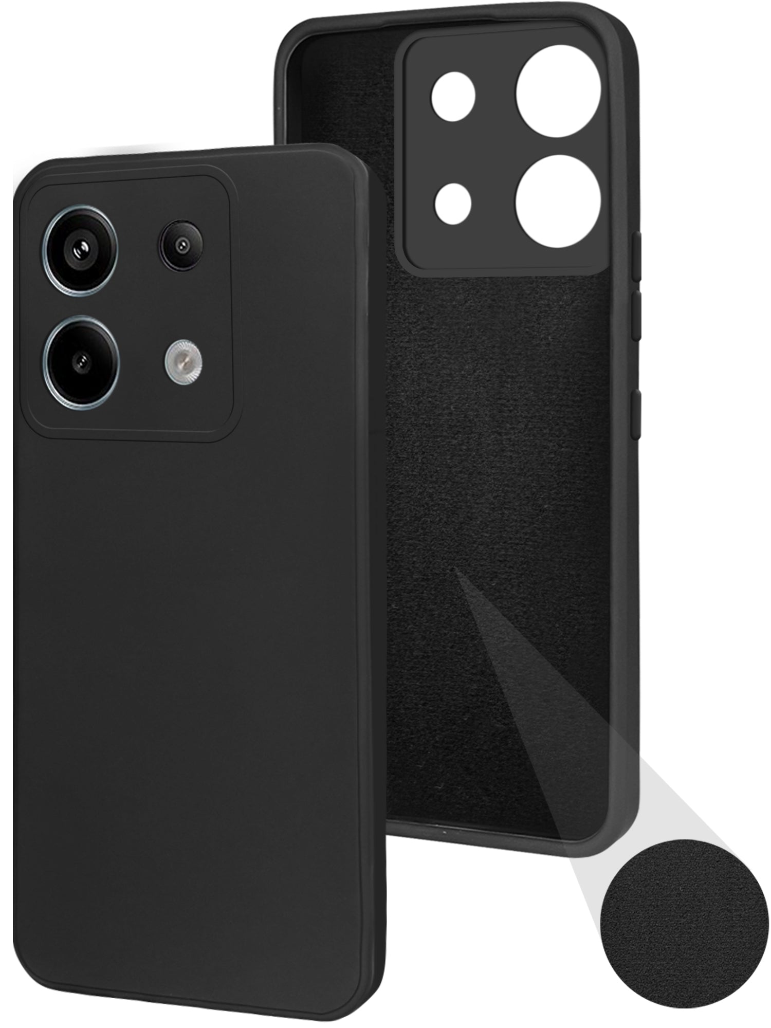 For Poco X6 5G Back Cover Case ( Matte Finish Silicone with Inside Fiber cloth)