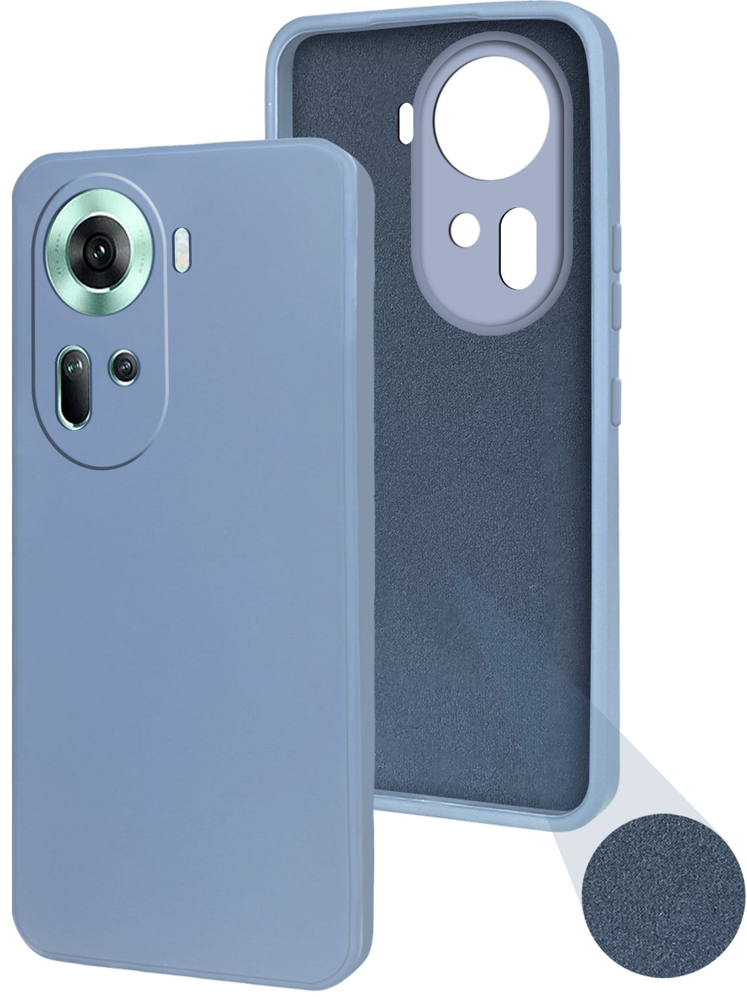 For Oppo Reno11 5G Back Cover Case (Matte Finish Silicone with Inside Fiber cloth)