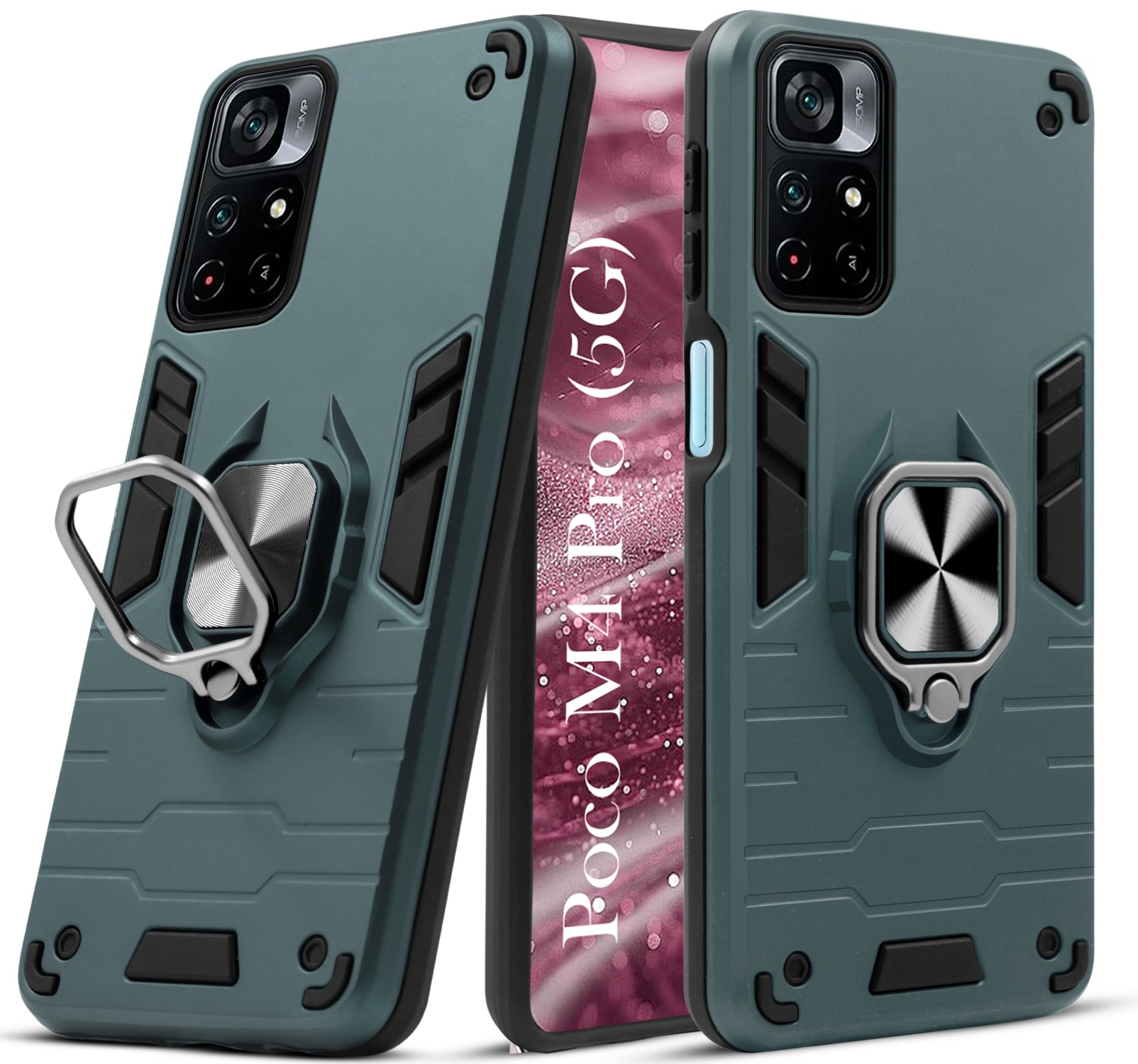 For Poco M4 Pro 5G Back Cover Case (Shockproof Polycarbonate Dual Layer Hybrid Armor)
