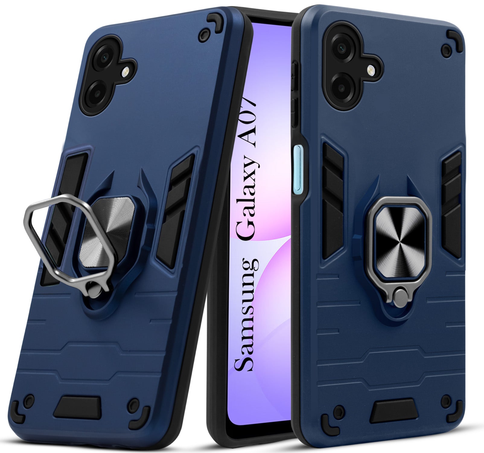 For Samsung Galaxy A07 5G  Back Cover Case (Shockproof Dual Layer Polycarbonate |Ring Holder Kickstand)
