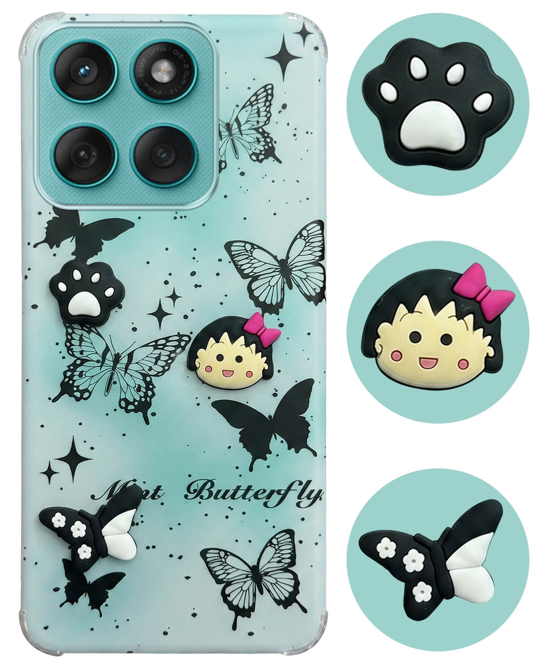 For Motorola Moto Edge 60 Fusion Back Cover Case (3D Cute Cartoons | Hard Back Side Soft | Matte Premium Finish | HD Printing)