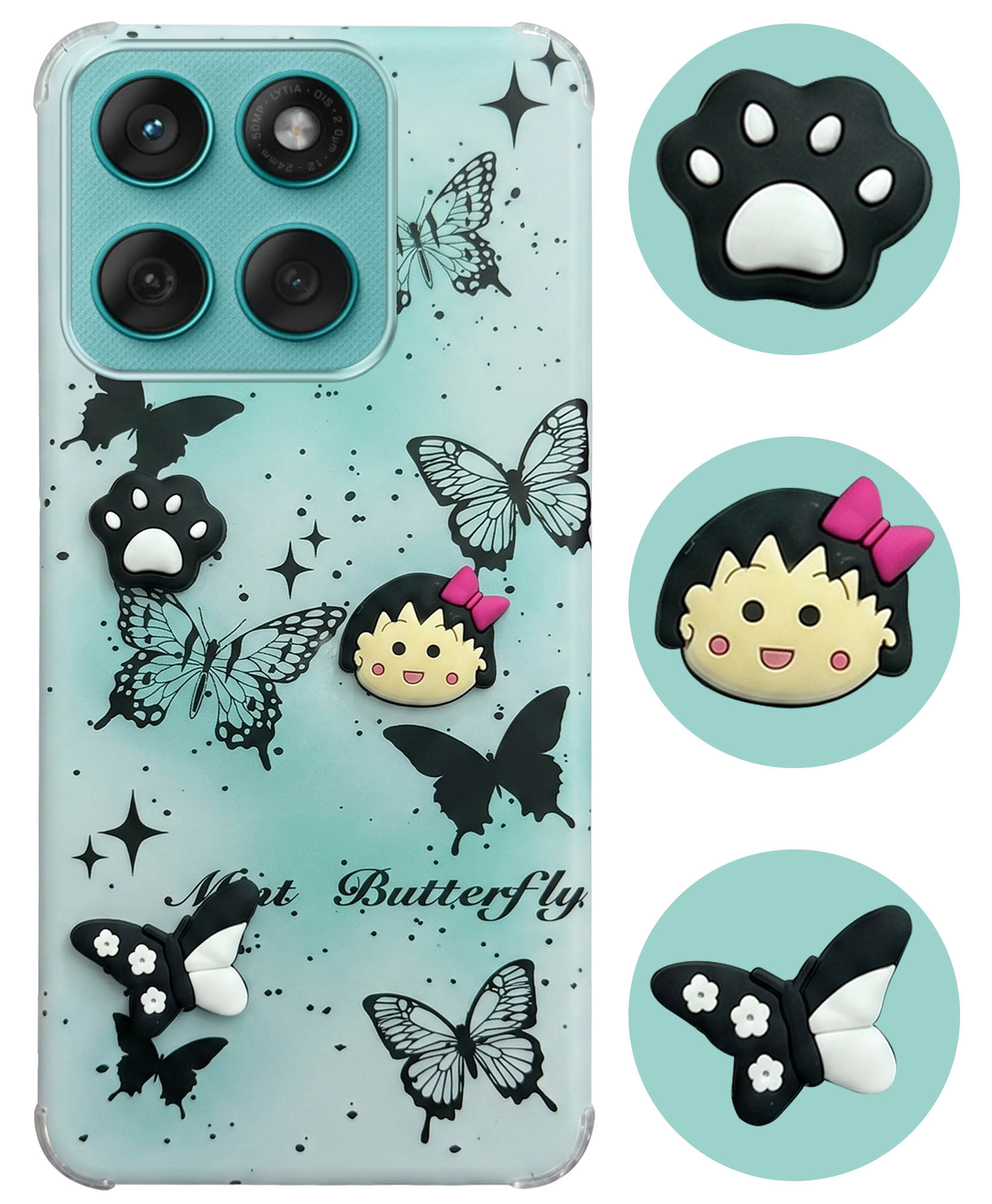 For Motorola Moto Edge 60 Fusion Back Cover Case (3D Cute Cartoons | Hard Back Side Soft | Matte Premium Finish | HD Printing)