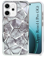 For Oppo Reno14 Pro 5G | Oppo Reno 14 Pro 5G Back Cover Case Compatible With ( Dual Design Glitter Sparkle and Detachable Diamond Print Case | Soft and Flexible)