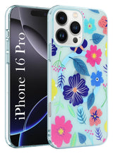 For Apple iPhone 16 Pro Back Cover Case (Cute Floral Design | Flower Print for Girls | MagSafe Compatible Wireless Charging)