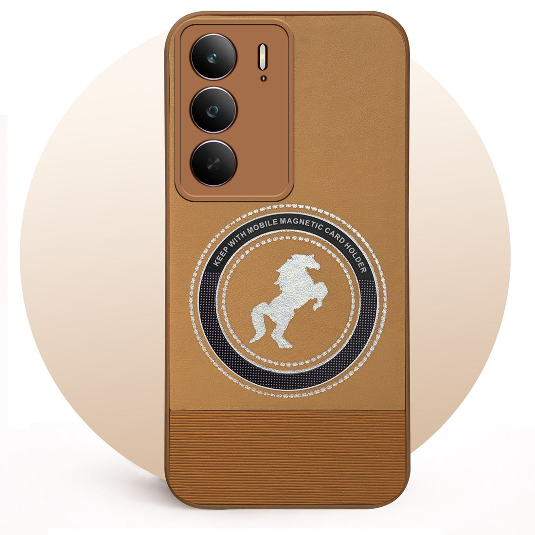 For Realme C75 5G Back Cover Case PU Leather Finish (Professional Minimalist Texture | MagSafe Compatile | Camera Protection | Sleek Sober Formal)