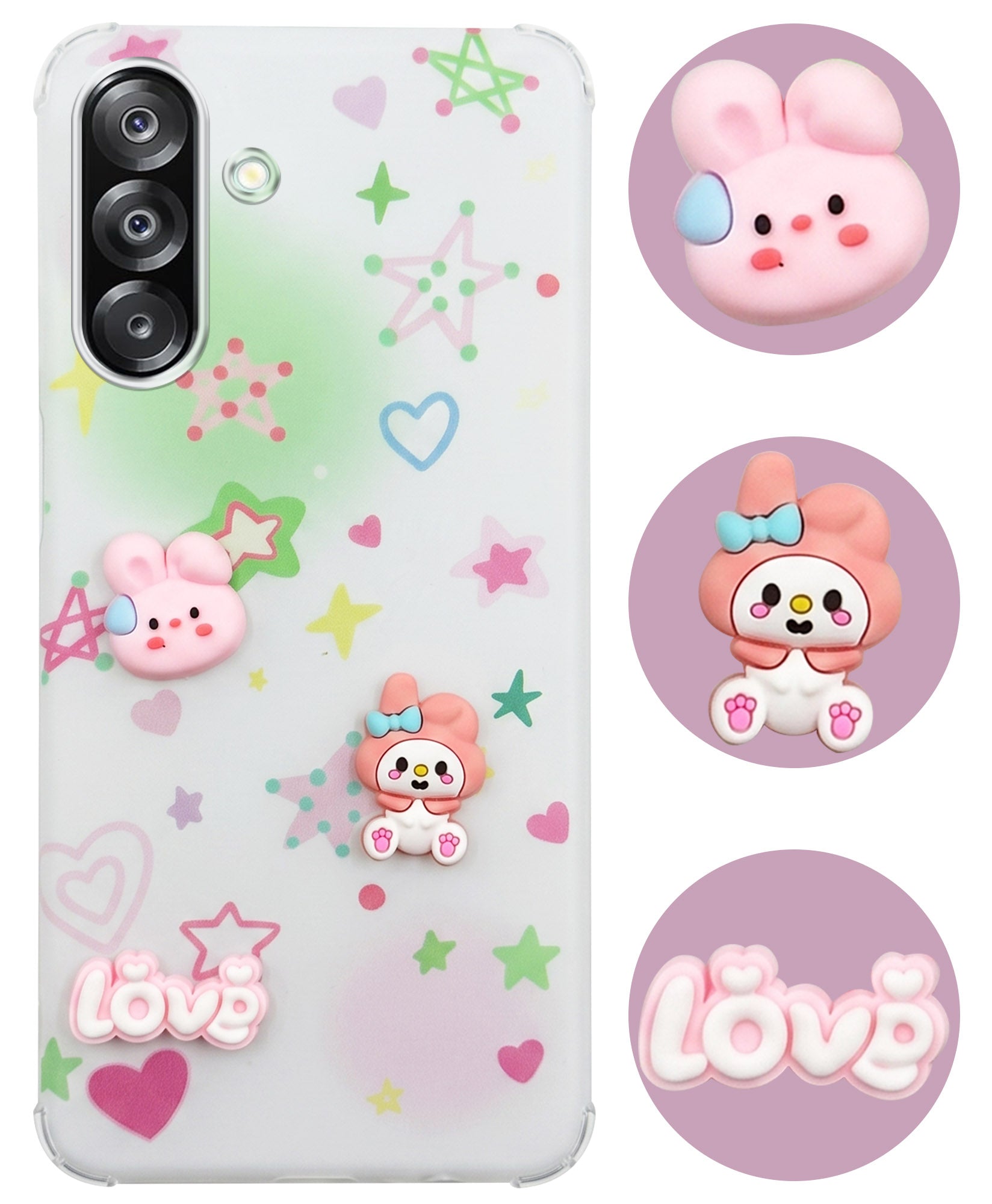For Samsung Galaxy A26 5G Back Cover Case (3D Cute Cartoons | Hard Back Side Soft | Matte Premium Finish | HD Printing)
