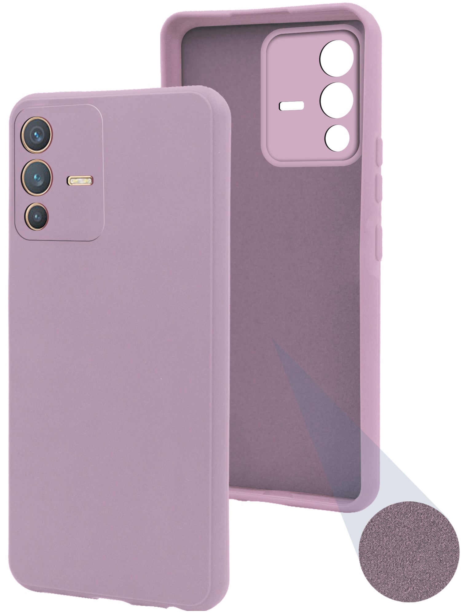For Vivo V23 5G  Back Cover Case ( Matte Finish Silicone with Inside Fiber cloth)