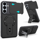 For Samsung Galaxy S26 5G Back Case Cover Metallic (Hybrid Armor Kickstand | Sliding Shutter Camera Protection | MagSafe Compatible)