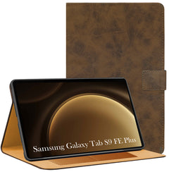 For Samsung Galaxy Tab S9 FE Plus 12.4 Inch SM-X610/X616B Flip Cover Folio Cover (PU Leather | Multi-Angle Smart Stand | Card Storage Slots | Silicone Back Pouch)
