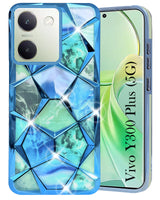 For Vivo Y300 Plus Back Cover Case ( Dual Design Glitter Sparkle and Detachable Diamond Print Case | Soft and Flexible)