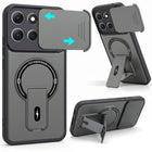 For Motorola Moto G86 Power Back Case Cover Metallic (Hybrid Armor Kickstand | Sliding Shutter Camera Protection | MagSafe Compatible)