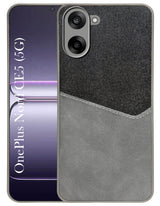 For Oneplus Nord CE 5 Back Cover Case (Dual PU Leather Stitch | Professional Minimalist | Soft and Flexible)