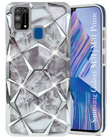 For Samsung Galaxy M31 | M31 Prime Back Cover Case (Dual Design Glitter Sparkle and Detachable Diamond Print Case | Soft and Flexible)