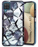 For Samsung Galaxy A12 Back Cover Case (Dual Design Glitter Sparkle and Detachable Diamond Print Case | Soft and Flexible)