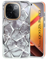 For Vivo iQOO Z9s Pro Back Cover Case ( Dual Design Glitter Sparkle and Detachable Diamond Print Case | Soft and Flexible)