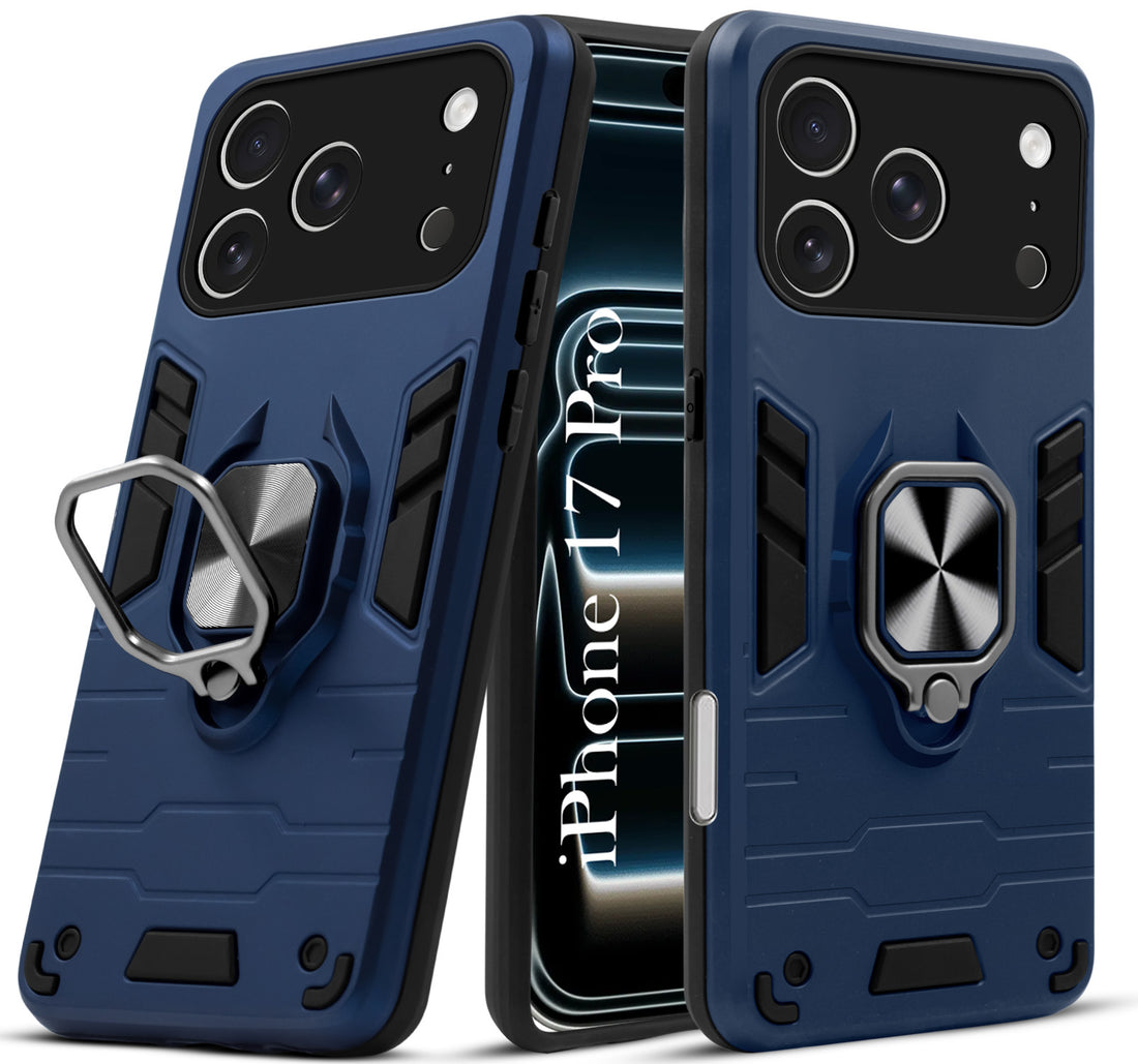 For Apple iPhone 17 Pro  Back Cover Case (Shockproof Dual Layer Polycarbonate |Ring Holder Kickstand)