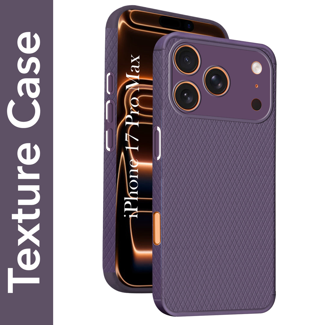 For Apple iPhone 17 Pro Max Back Cover Case (Camera Protection | Side Grip Texture | Soft and Flexible)