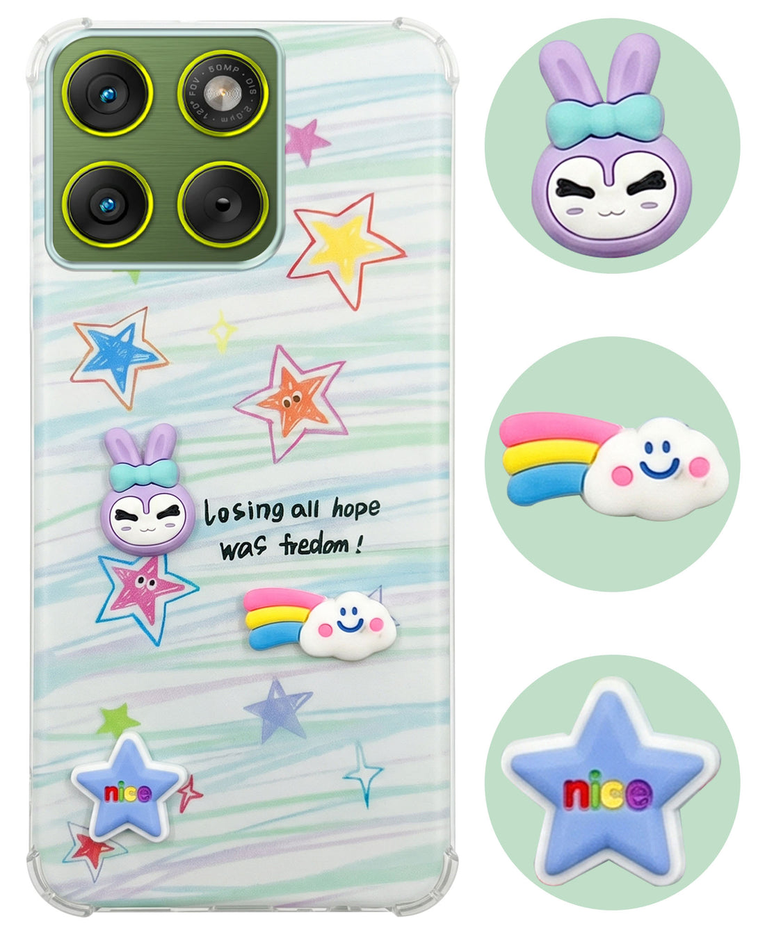 For Motorola Moto Edge 70 Back Cover Case (3D Cute Cartoons | Hard Back Side Soft | Matte Premium Finish | HD Printing)