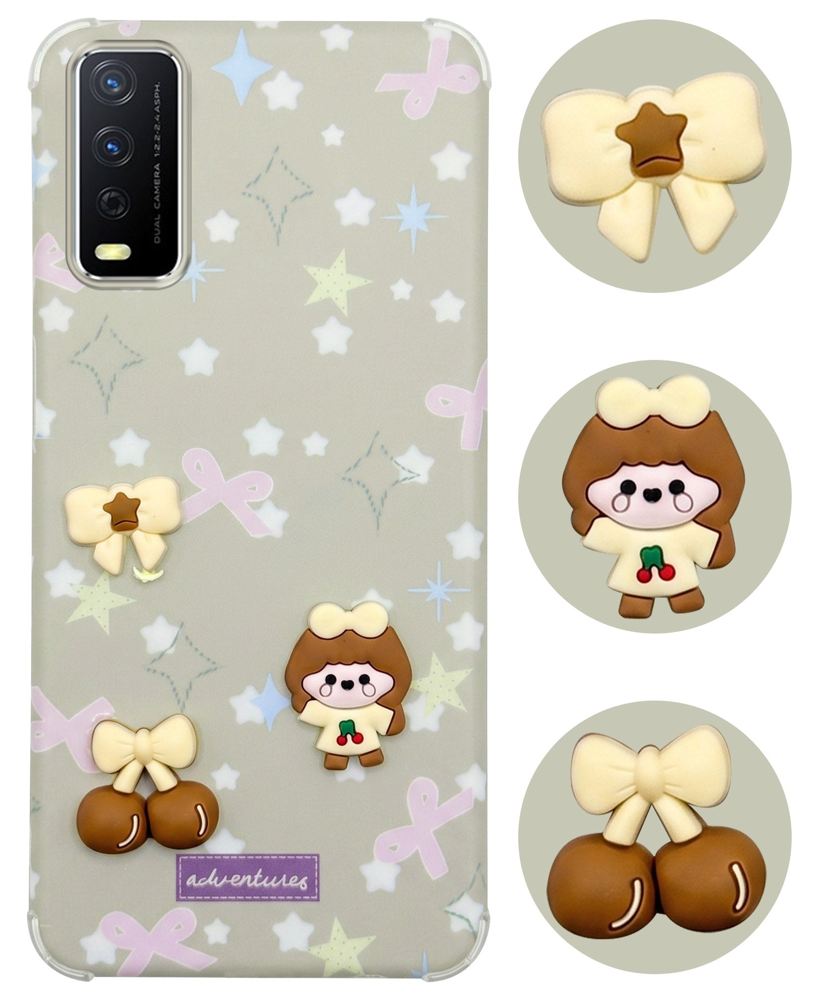 For Vivo Y12s | Y11s | Y12G Back Cover Case (3D Cute Cartoons | Hard Back Side Soft | Matte Premium Finish | HD Printing)