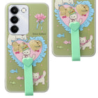 For Realme C83 5G Back Cover Case (3D Cute Heart Strap Holder | Camera Protection | Designer Girls Print)