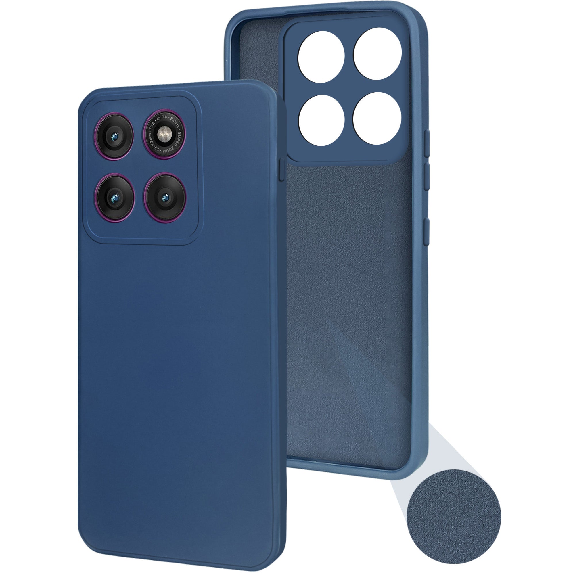 For Motorola Moto Edge 60 Pro Back Cover Case (Matte Finish Silicone with Inside Fiber Cloth)