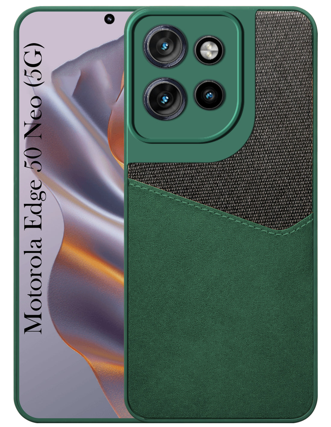 For Motorola Moto Edge 50 Neo Back Cover Case (Dual PU Leather Stitch | Professional Minimalist | Soft and Flexible)