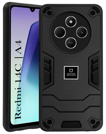For Redmi A4 5G | Xiaomi Redmi 14C Back Cover Case (Lightweight Hybrid Shockproof Polycarbonate)