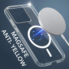 For Motorola Moto Edge 60 Stylus Back Cover Case Lifetime Anti-Yellow MagSafe Compatible Clear (Sleek Hard Crystal | Shockproof and Camera Protection)