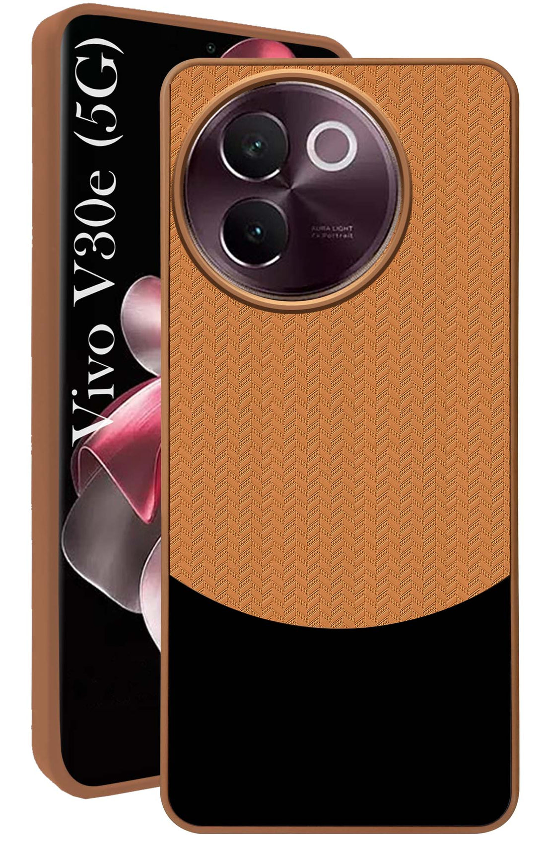 For Vivo V30e 5G Back Cover Case (Elegant PU Leather Finish | Premium Minimalist Professional | Camera Protection Bump)