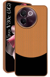 For Vivo V30e 5G Back Cover Case (Elegant PU Leather Finish | Premium Minimalist Professional | Camera Protection Bump)