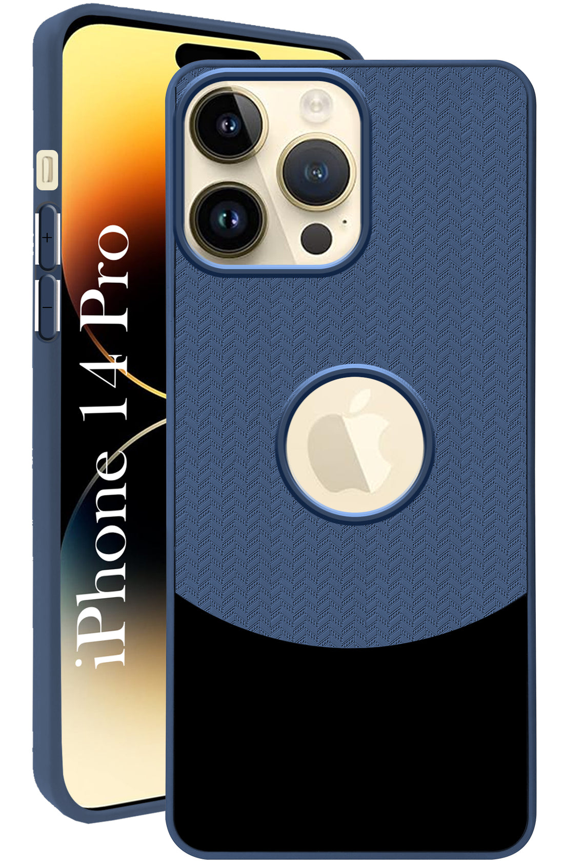 For Apple iPhone 14 Pro Back Cover Case (Elegant PU Leather Finish | Premium Minimalist Professional | Camera Protection Bump)
