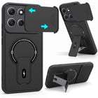 For Motorola Moto G86 Power Back Case Cover Metallic (Hybrid Armor Kickstand | Sliding Shutter Camera Protection | MagSafe Compatible)