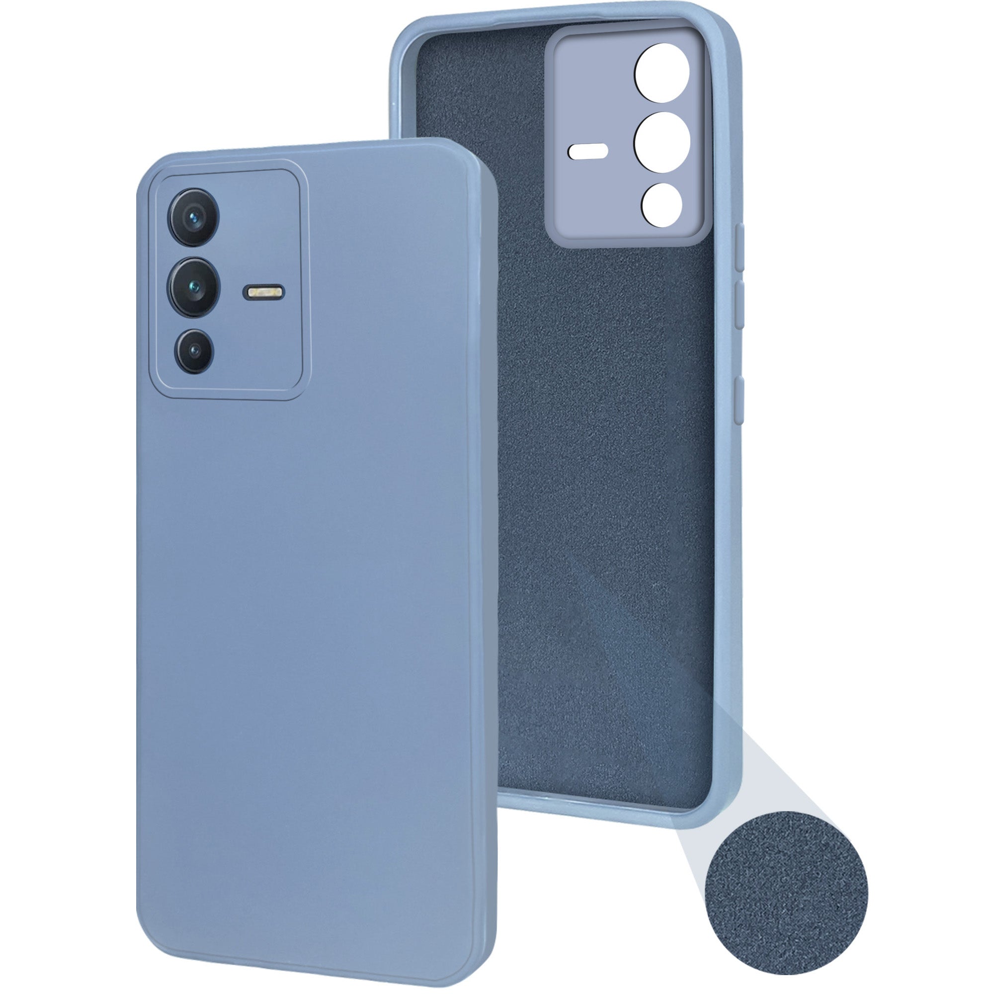 For Vivo V23 Pro 5G Back Cover Case (Matte Finish Silicone with Inside Fiber Cloth)